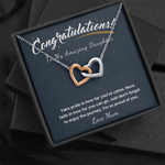 Daughter graduation heart necklace from Mum