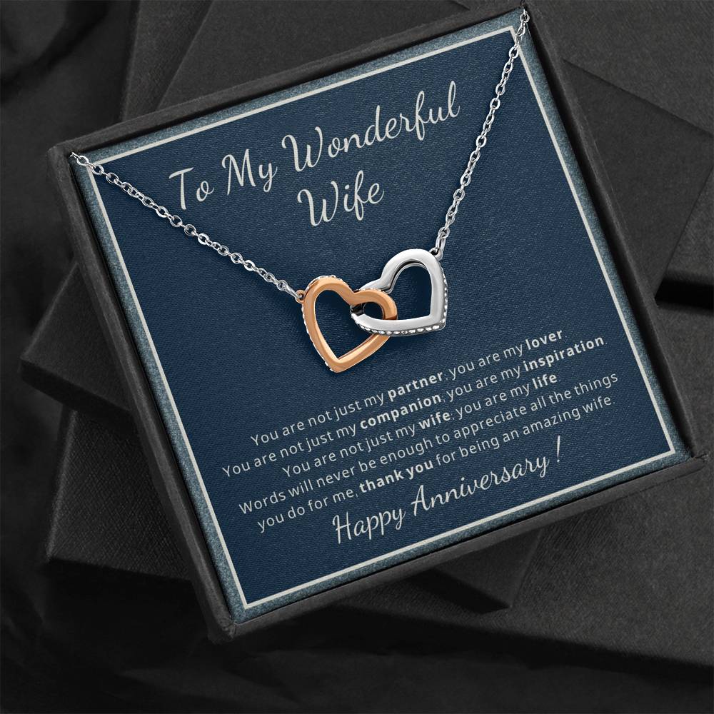 Happy Anniversary heart necklace gift for Wife