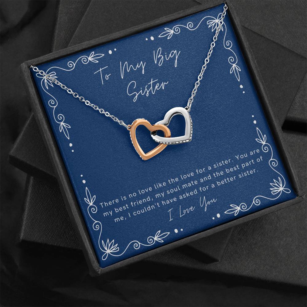 To My Big Sister sibling heart necklace