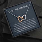 You are amazing interlocking heart necklace