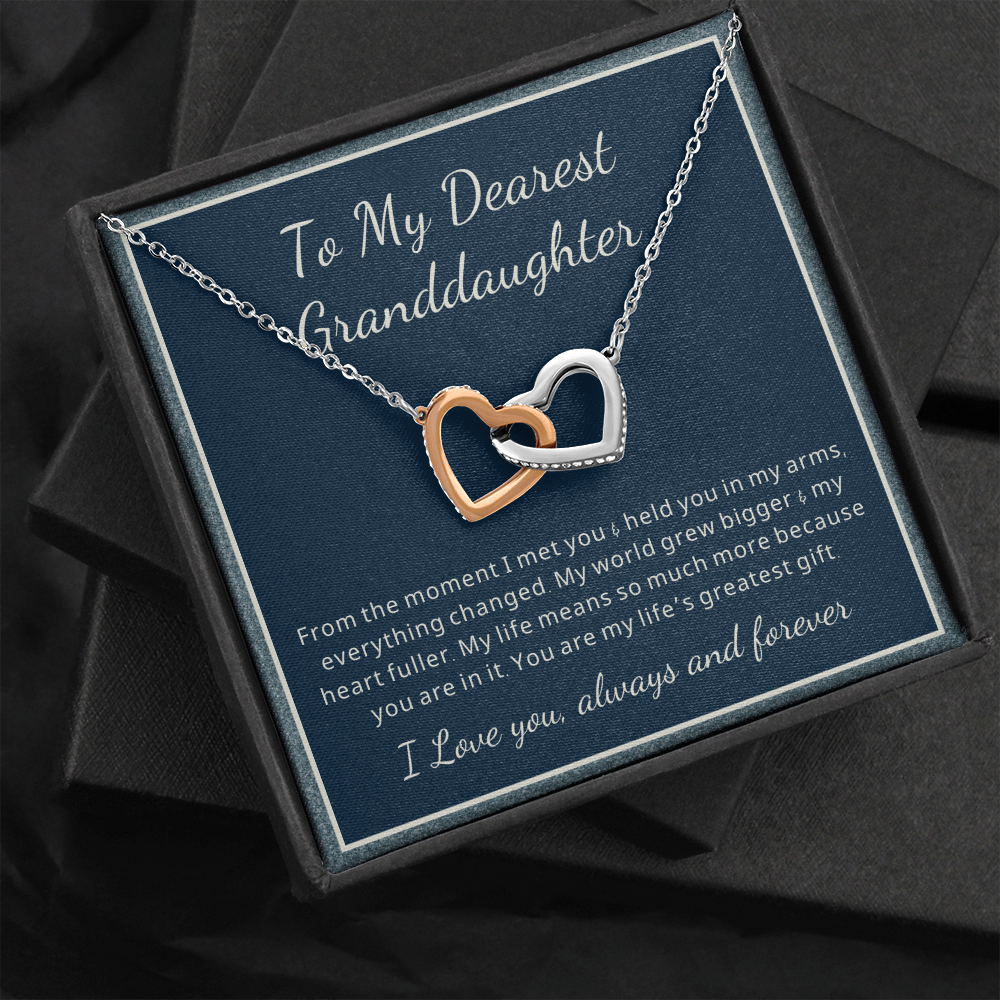 To My Dearest Granddaughter heart necklace gift