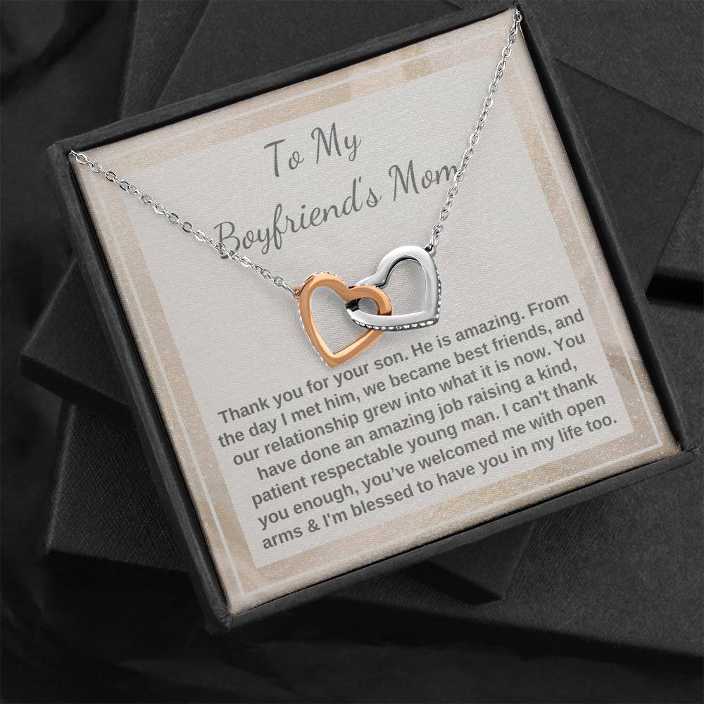 To My Boyfriend's Mom heart necklace
