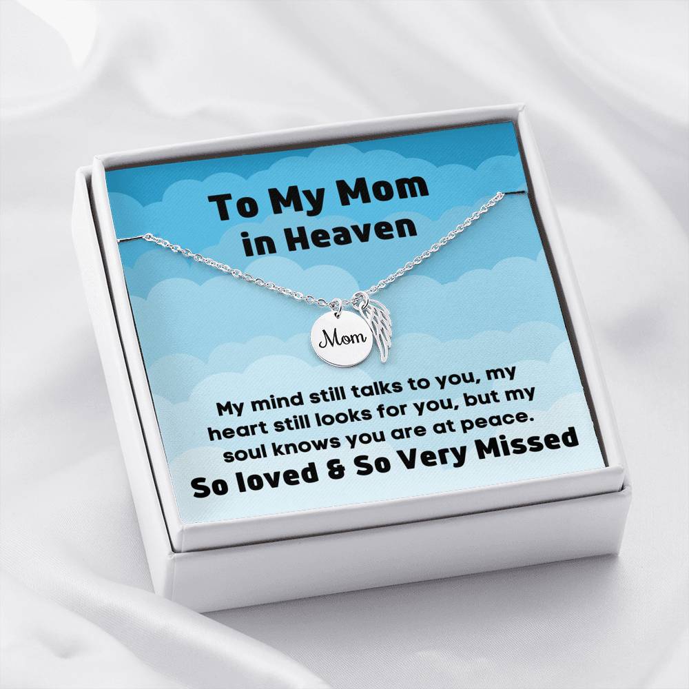 Remembrance Sympathy mom wing necklace
