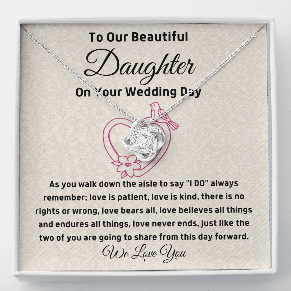 To Our Daughter on Your wedding day Love necklace