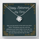Personalized Retirement Love Knot necklace jewelry