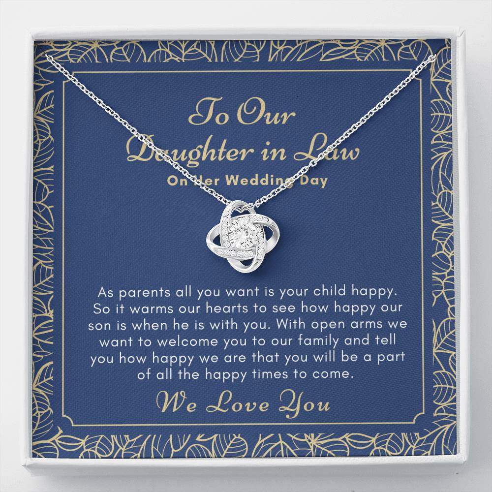 to our daughter in law love knot necklace