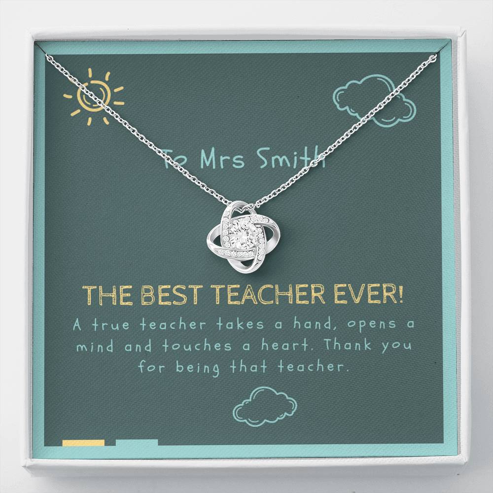 Teacher Gift Love Knot Necklace