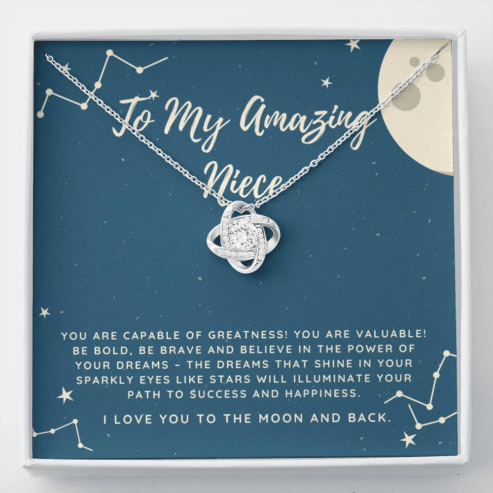 To My Amazing Niece Love Knot Necklace