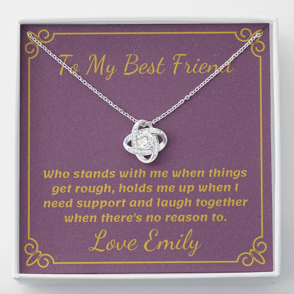 Personalised Best Friend Love Knot Necklace