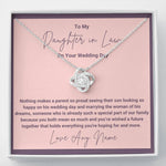 Personalized daughter in law Love Knot necklace