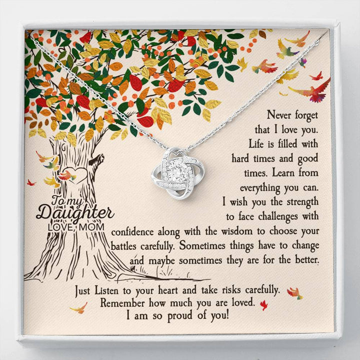 Never forget I love you from Mom Love Knot Necklace