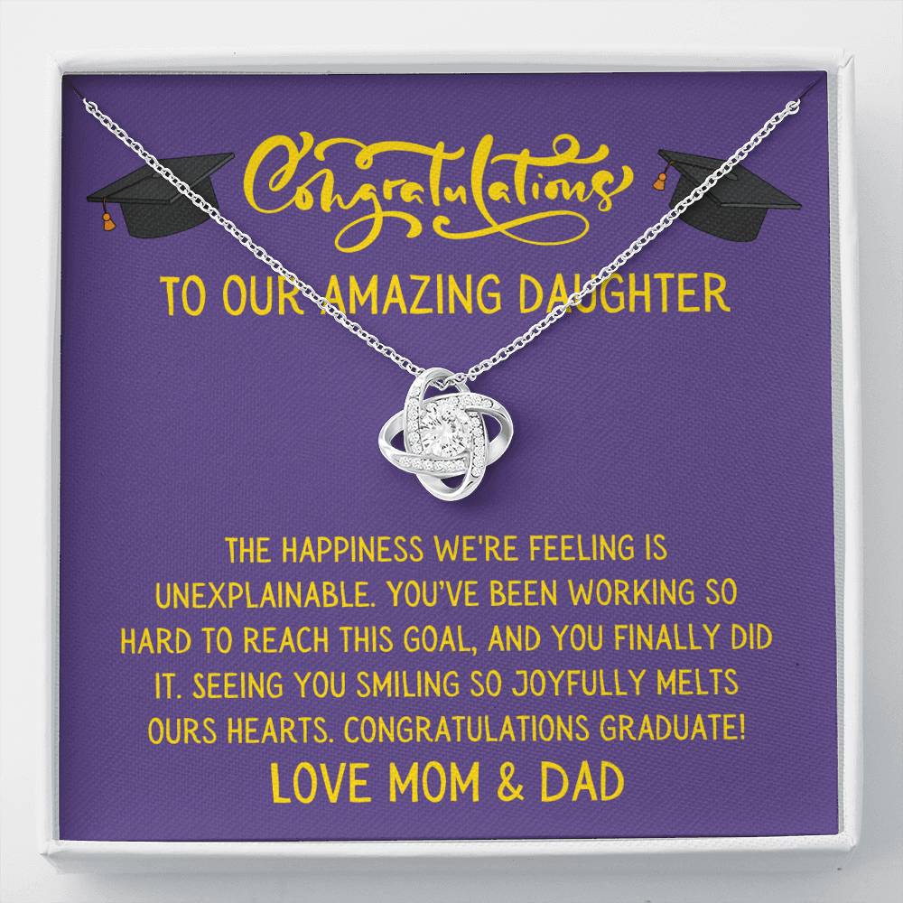 Graduation Daughter love knot necklace
