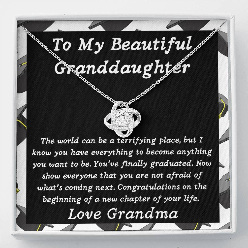 Graduation Granddaughter Love Knot Necklace gift