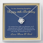 18th birthday love knot necklace