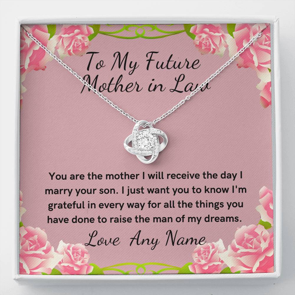 Future Mother in law interlocking love knot necklace
