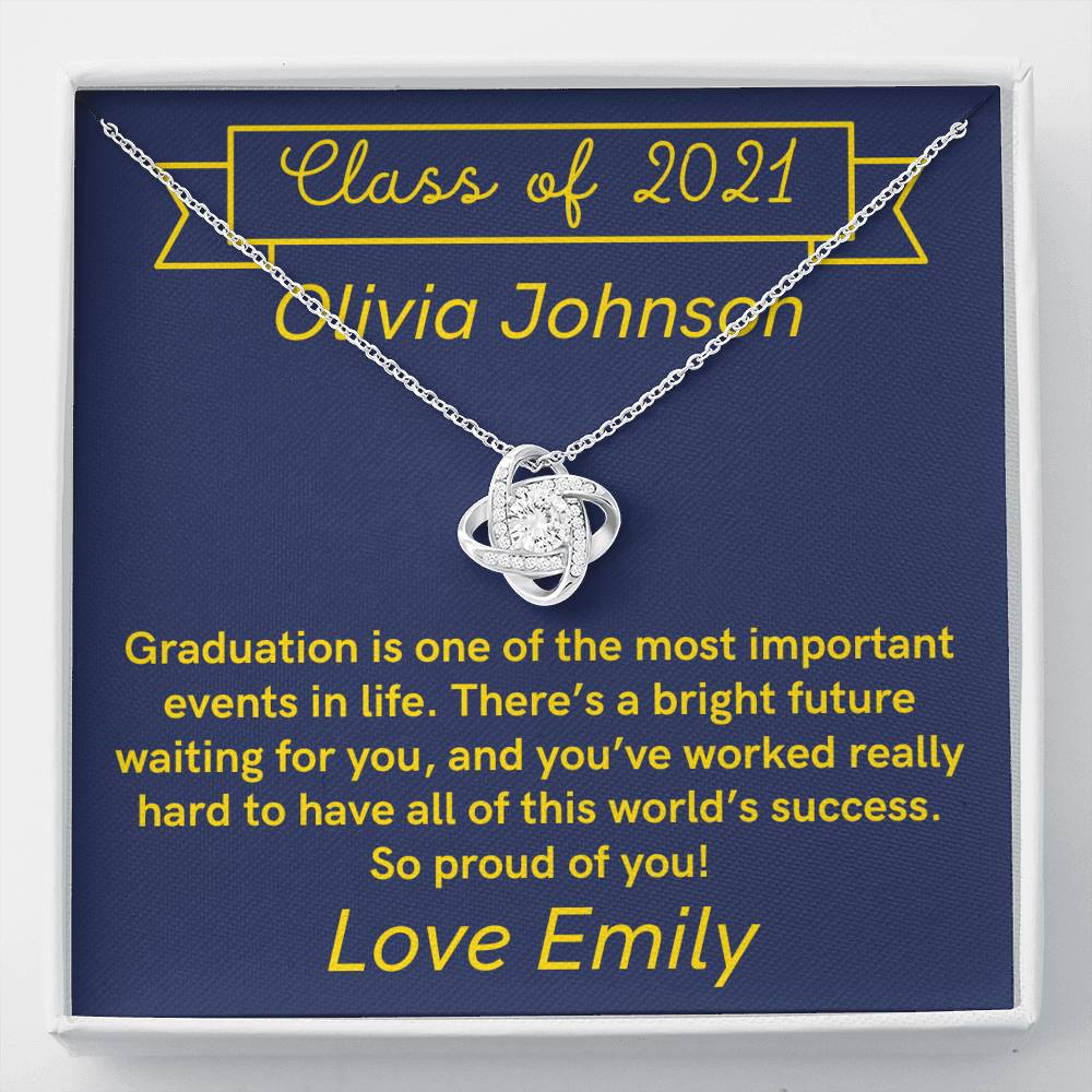 Class of 2021 Graduation Love Knot Necklace