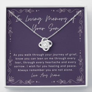 In loving Memory of your Son Love Knot necklace
