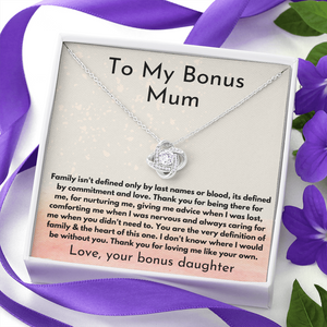 family is defined by love - love knot bonus mum necklace gift