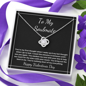 To My Soulmate Valentines Day Love knot necklace gift