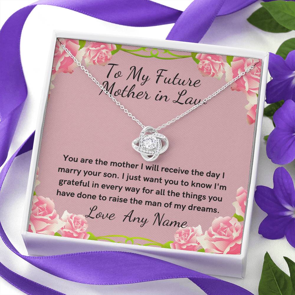 Future Mother in law interlocking love knot necklace