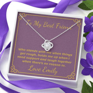 Personalised Best Friend Love Knot Necklace