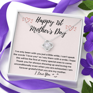 Love Knot Happy 1st Mother's Day necklace