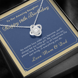 18th birthday love knot necklace