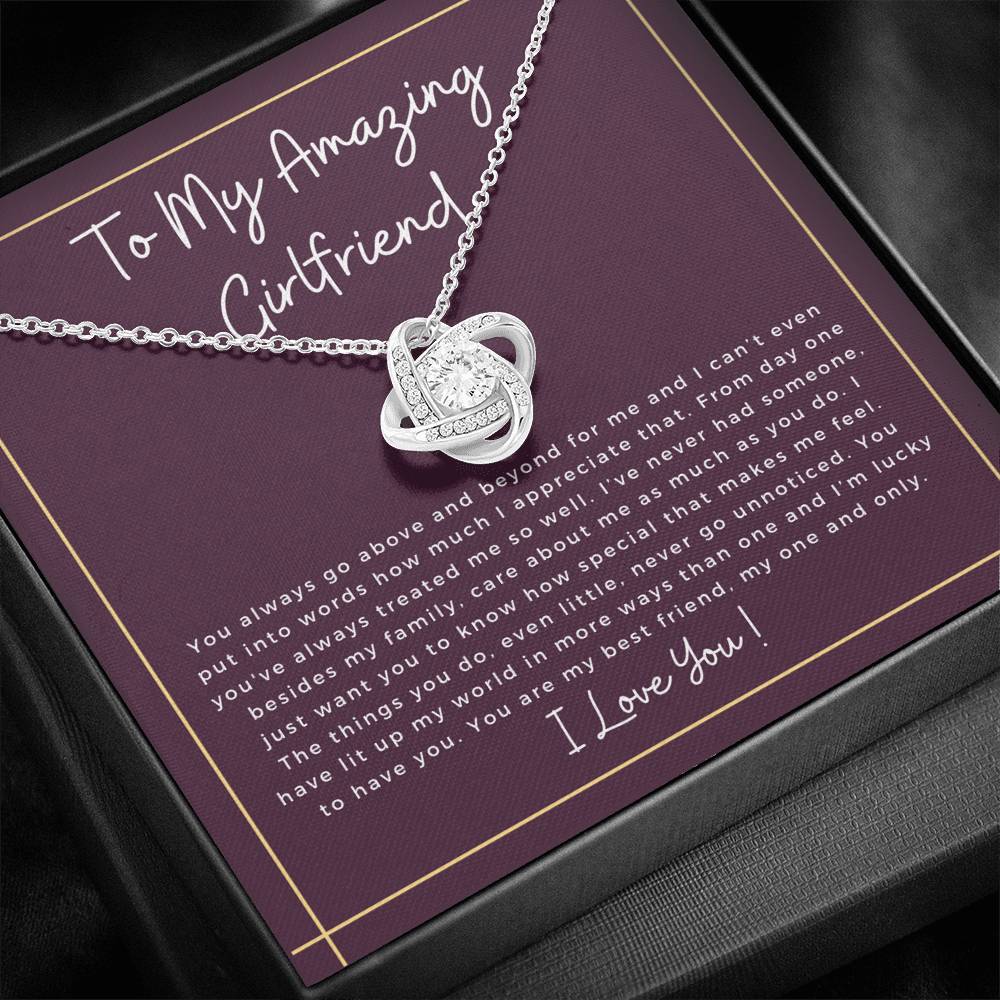 To My Amazing Girlfriend, Love Knot necklace