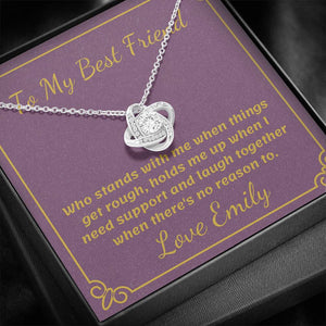 Personalised Best Friend Love Knot Necklace