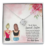 Personalised To a Very Special Sister Love Knot Necklace