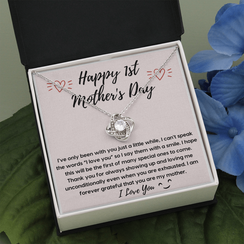 Love Knot Happy 1st Mother's Day necklace