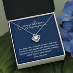 Passing exams love knot necklace gift for bbf