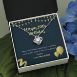 Daughter 20th birthday love knot necklace gift