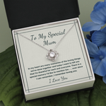To a Special Mum Love Knot necklace