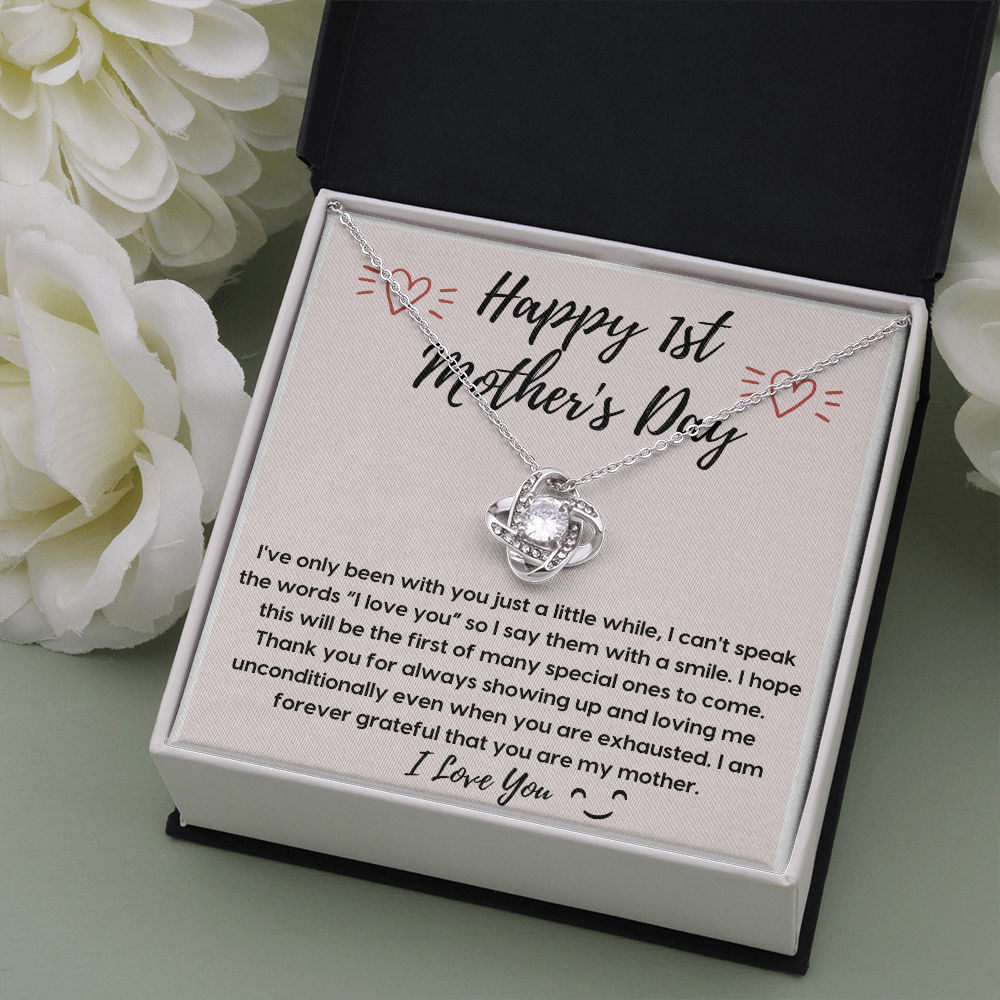 Love Knot Happy 1st Mother's Day necklace
