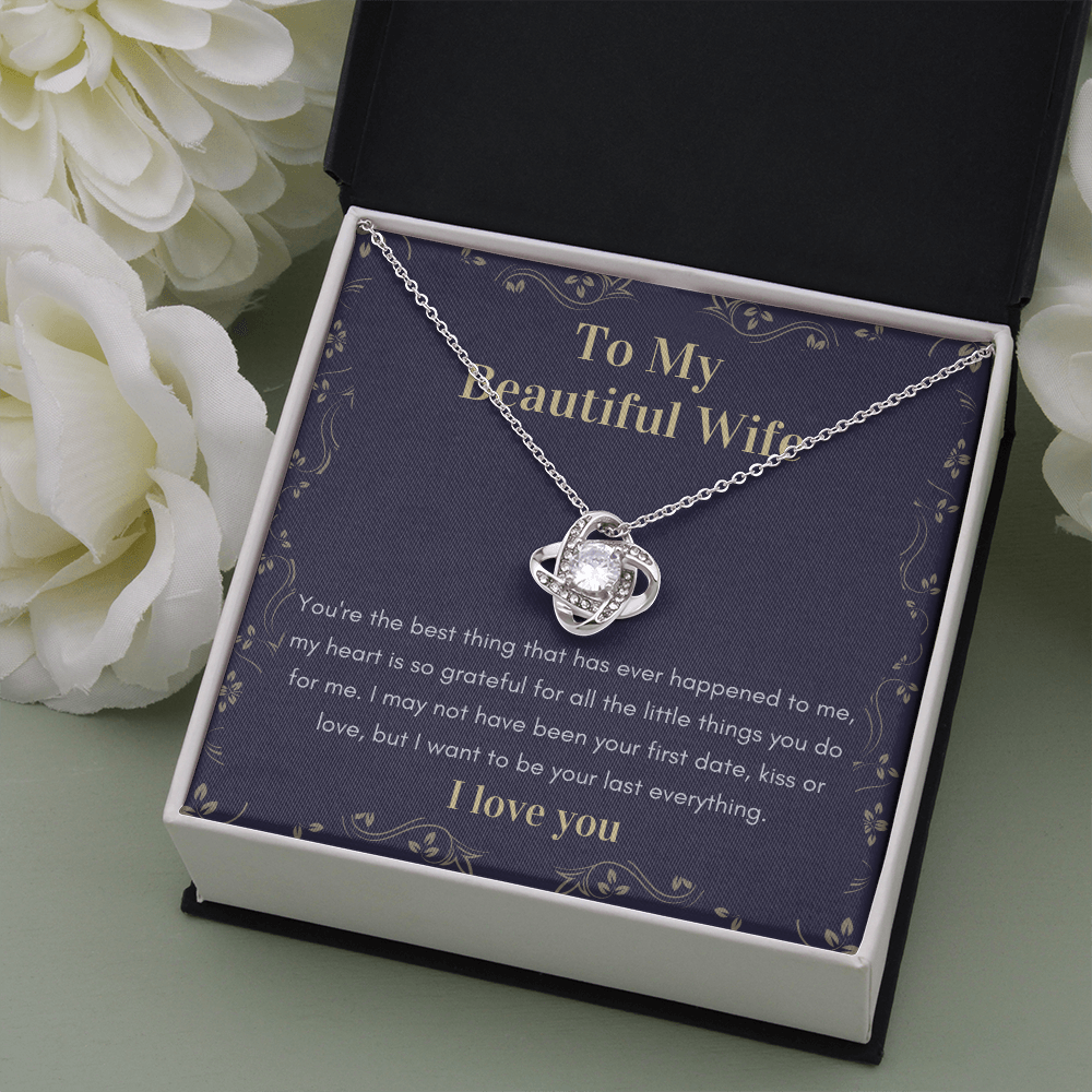 To My Wife Love Knot Necklace Anniversary Birthday Valentines Day Christmas Gift For Wife