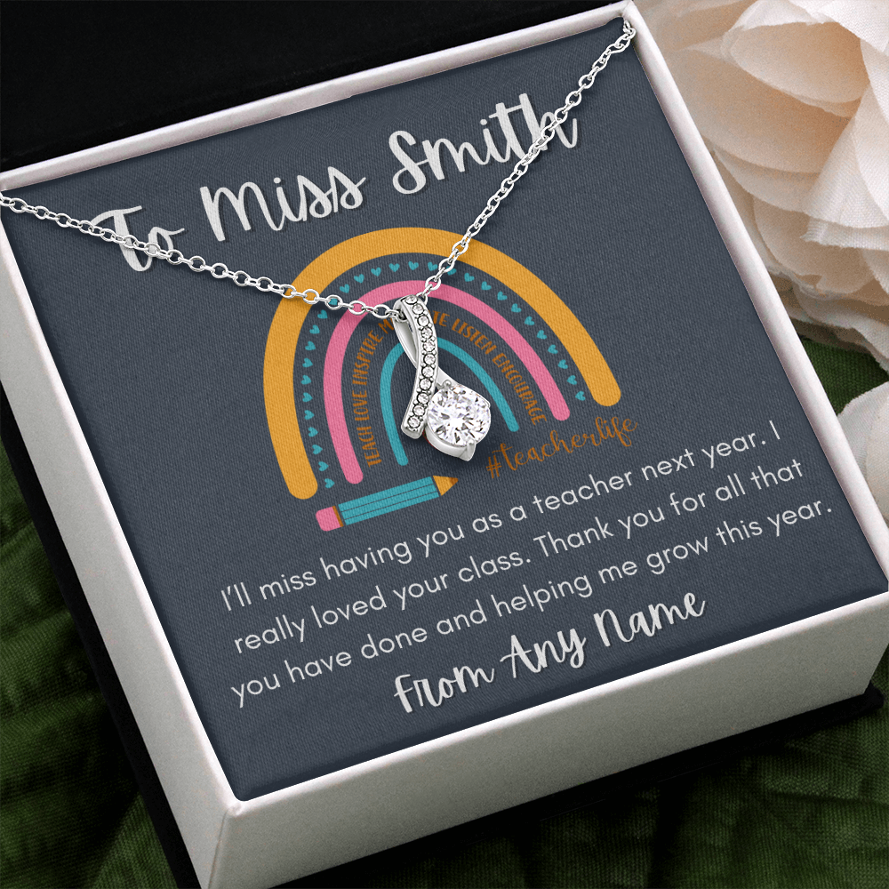 Alluring beauty Personalized Teacher necklace end of year gift