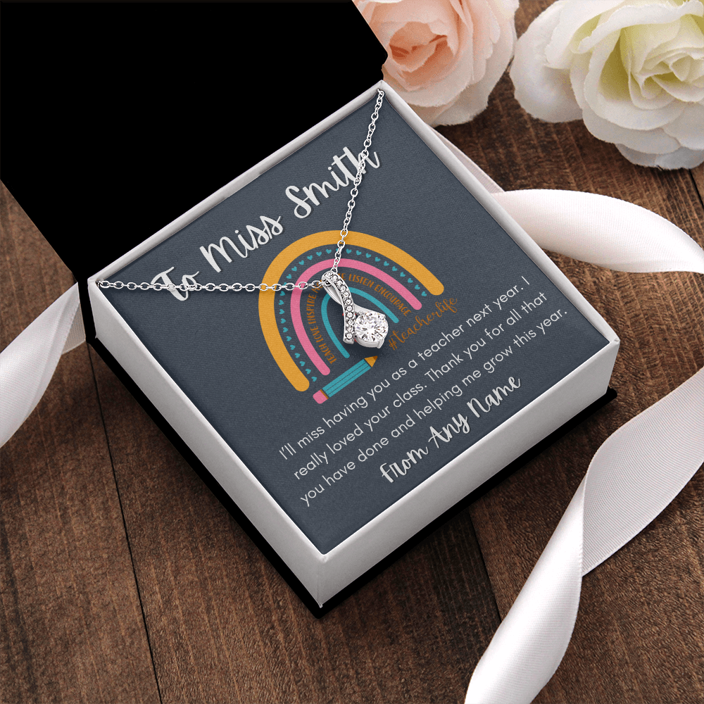 Alluring beauty Personalized Teacher necklace end of year gift