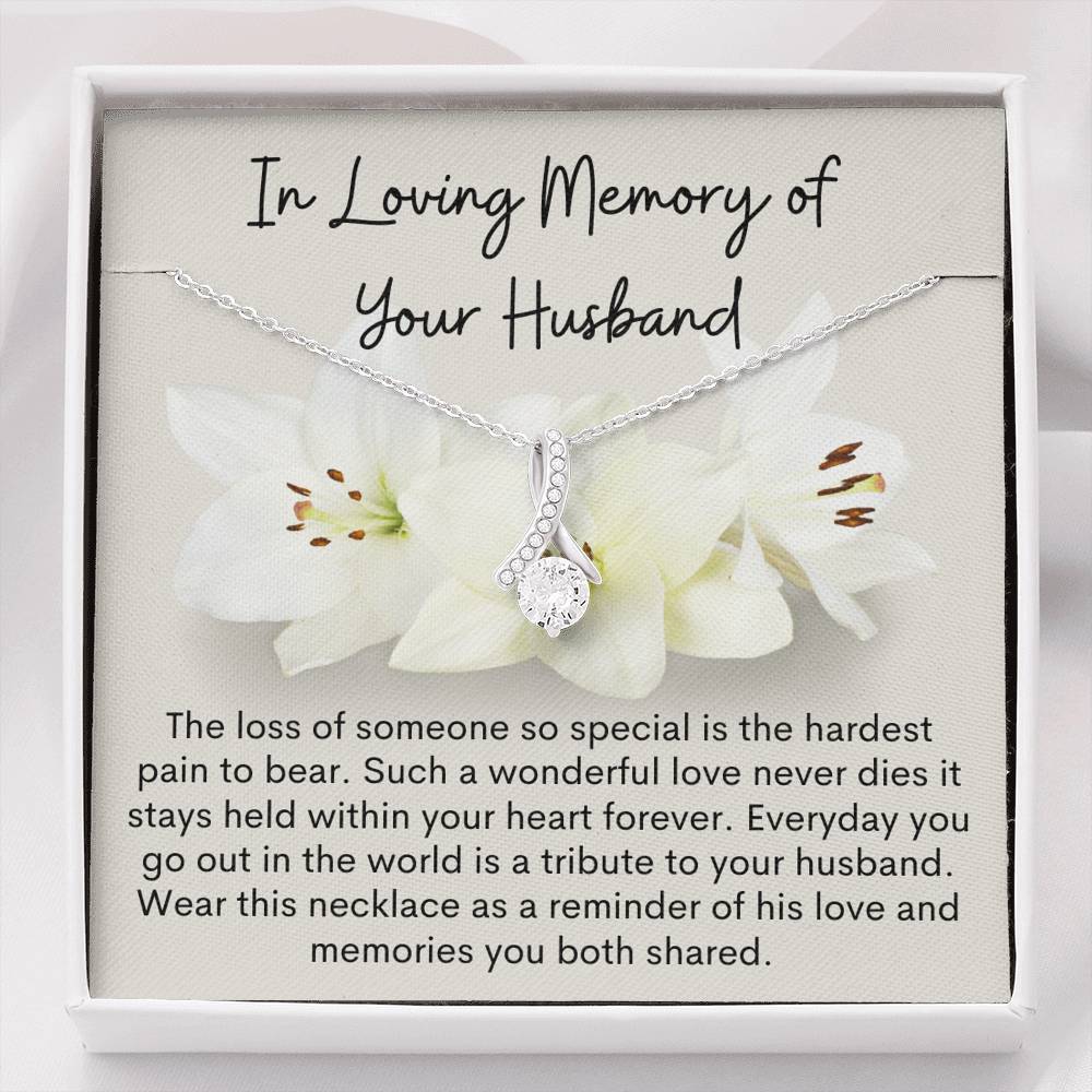 petite ribbon Loss of Husband necklace gift