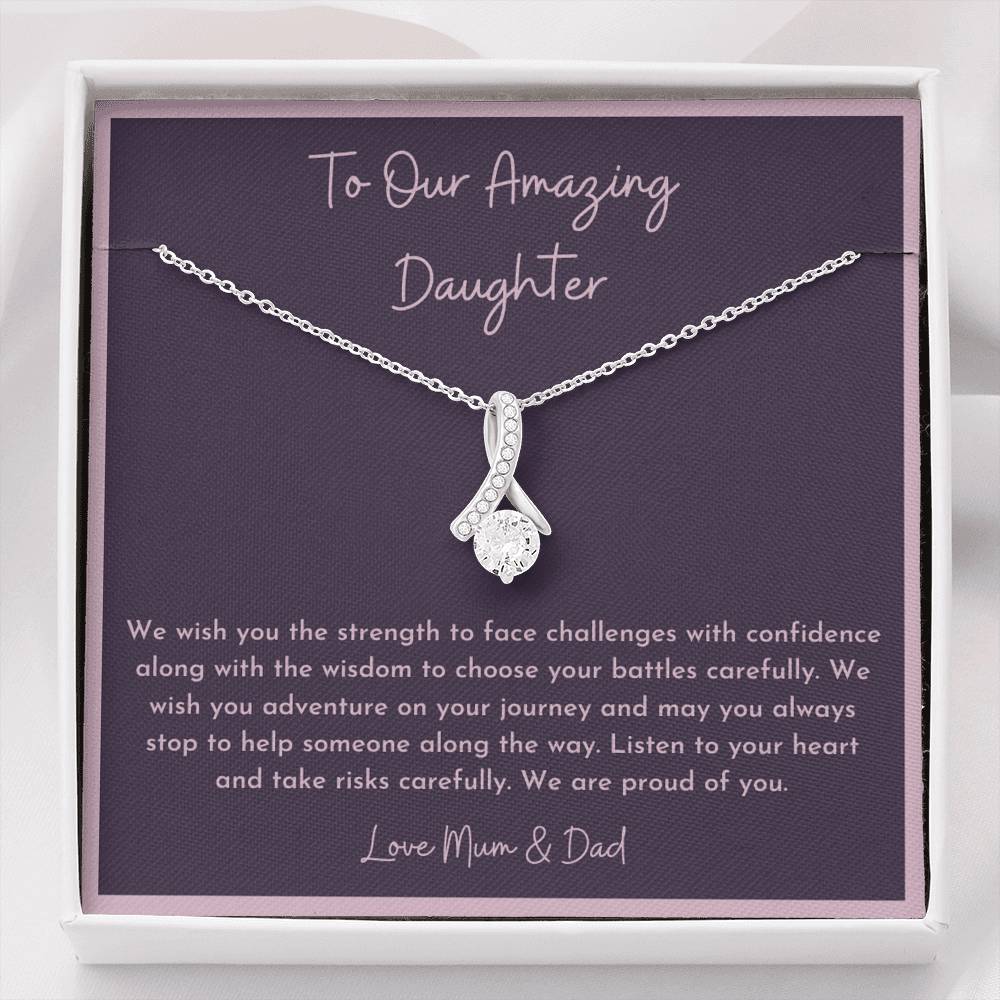 Amazing daughter necklace Graduation birthday necklace from parents
