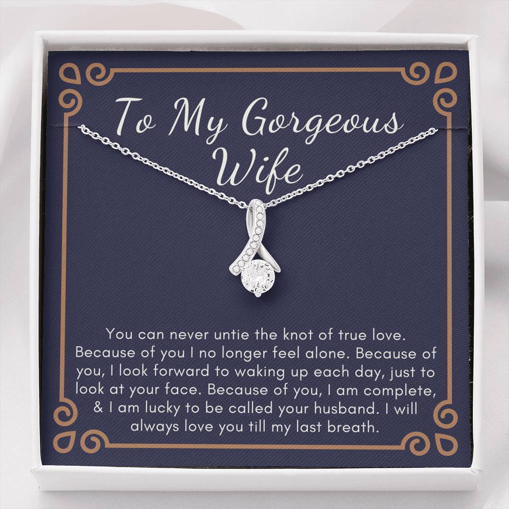 Romantic necklace gift for wife for birthday Christmas Anniversary - Petite Ribbon