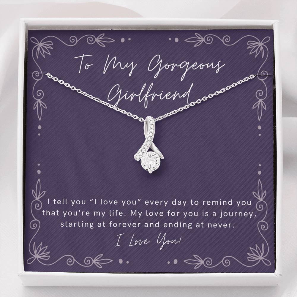 To My Gorgeous Girlfriend Valentine Christmas Necklace gift