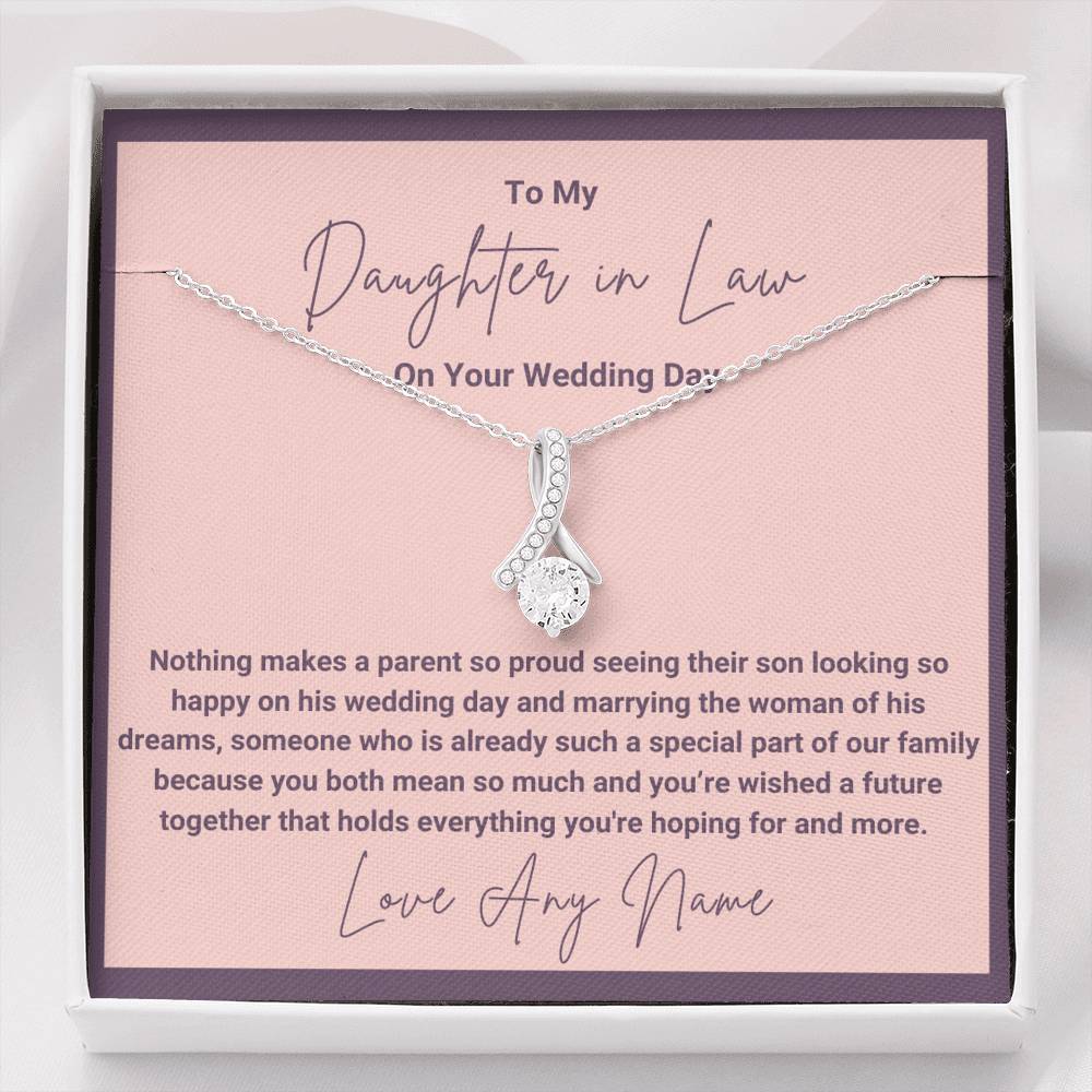 To our Daughter In Law Wedding Gift My Future Daughter-In-Law Bonus Daughter Gift on Wedding Day Bride Gift Daughter-In-Law Jewelry necklace