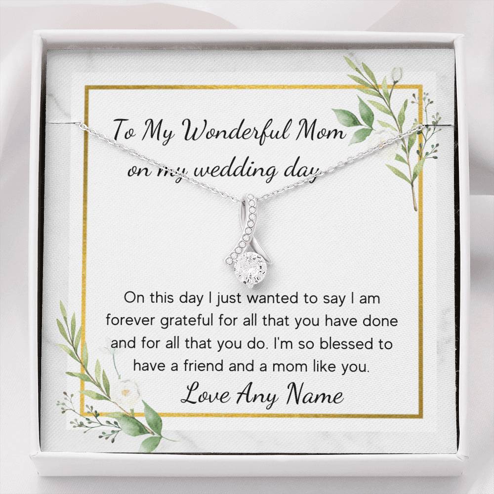 Petite ribbon necklace mother of bride groom wedding day gift