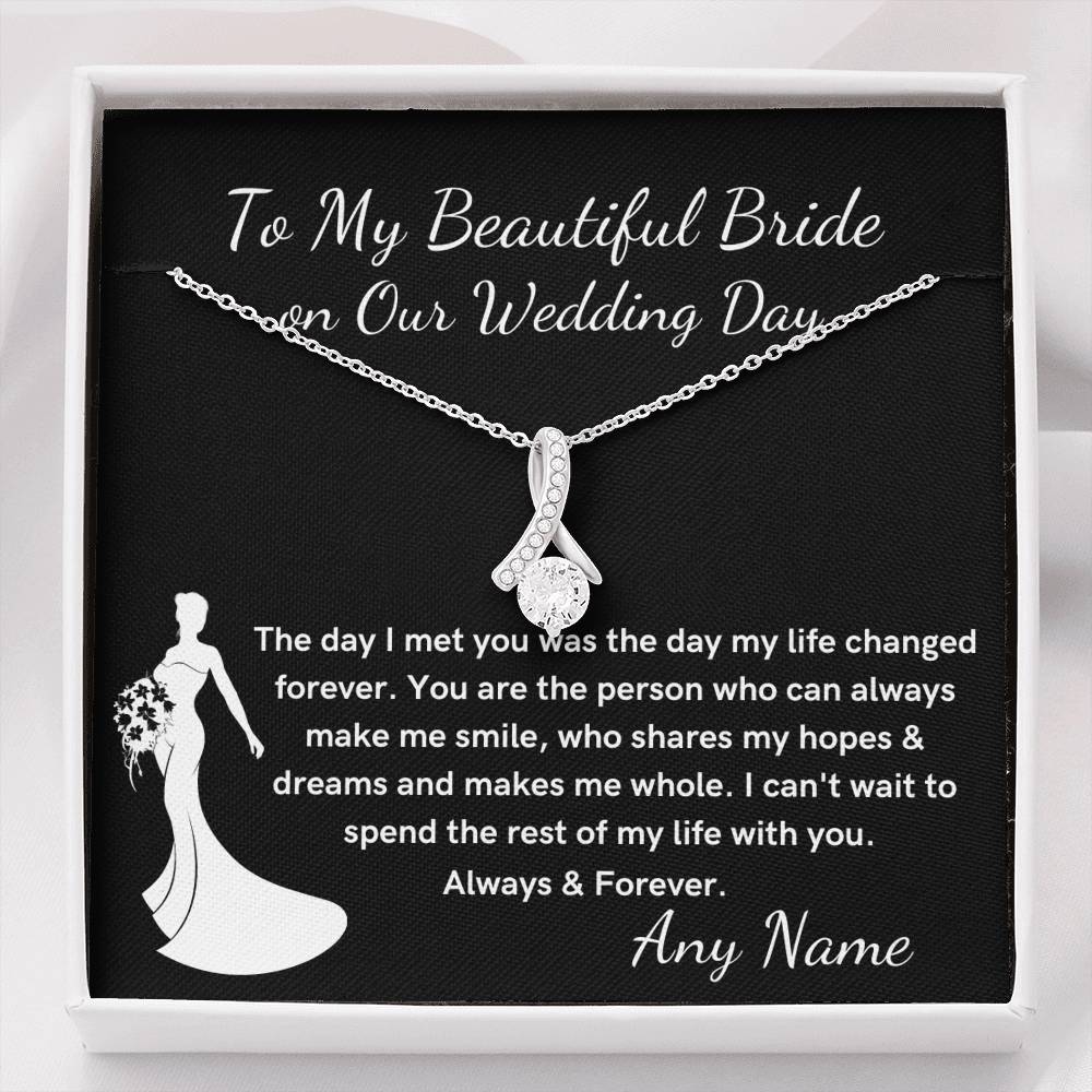 Alluring Personalized Groom to Bride Gift Wedding Day necklace