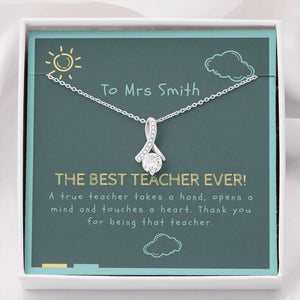 petite ribbon Teacher Appreciation necklace