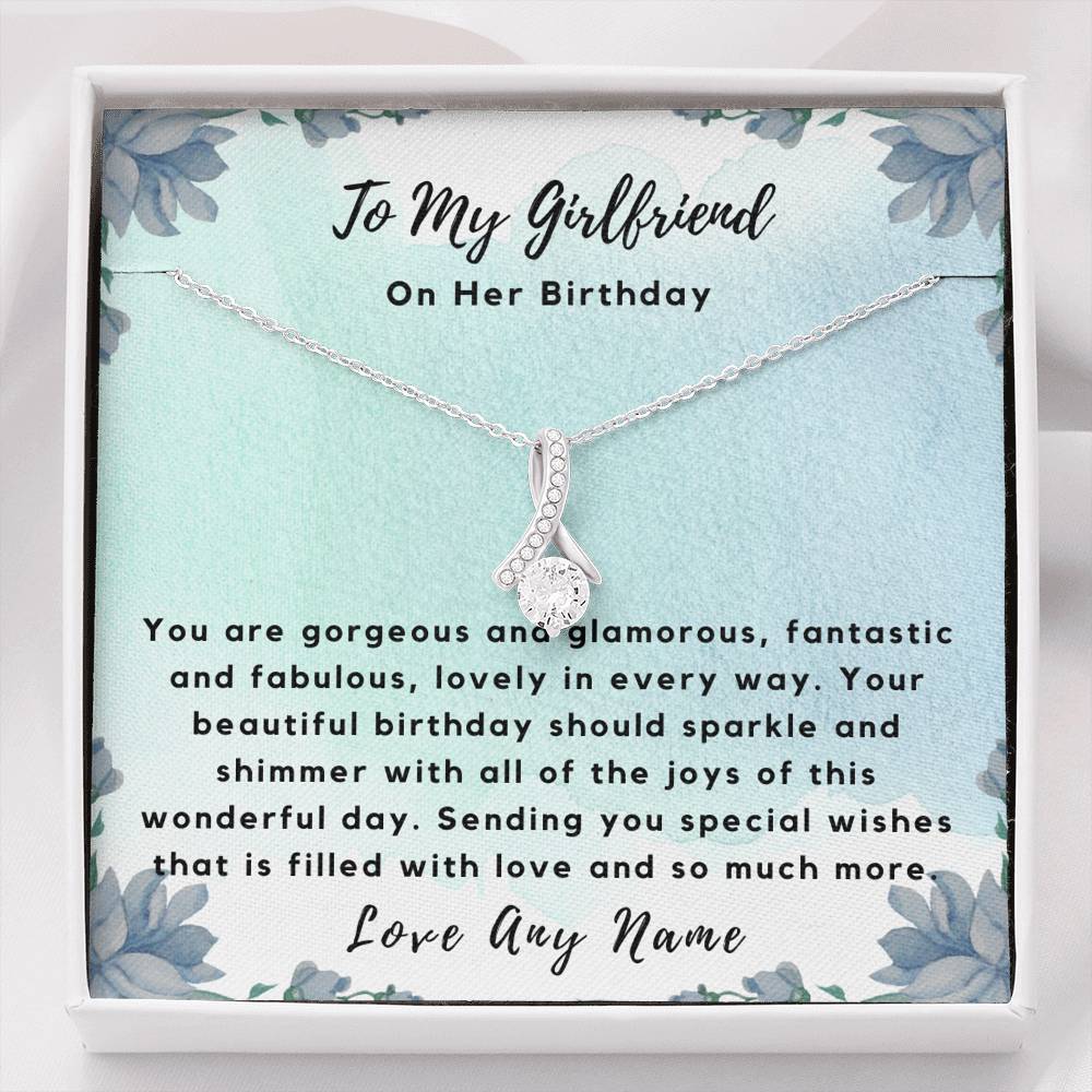Personalized girlfriend ALLURING BEAUTY birthday necklace