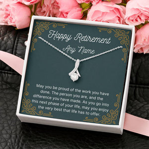 Personalized Happy Retirement alluring beauty necklace