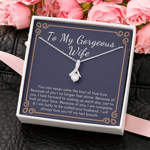 Romantic necklace gift for wife for birthday Christmas Anniversary - Petite Ribbon