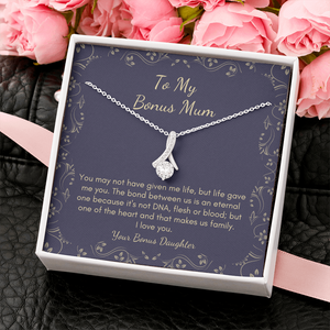 petite ribbon bonus mum Mother daughter necklace gift